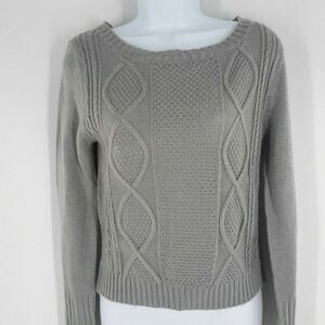 Heart-n-Crush Sweater Women's Size Medium Soft Knitted Gray Long Sleeve Pullover